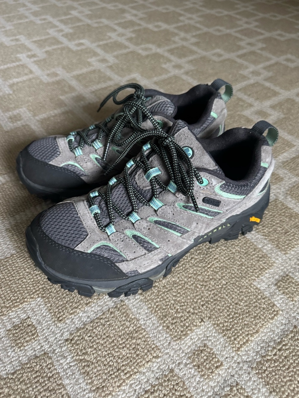 Merrell Moab 2 Waterproof Hiking Shoes Vibram Gray Mint Women’s Size 8.5 - Picture 12 of 12